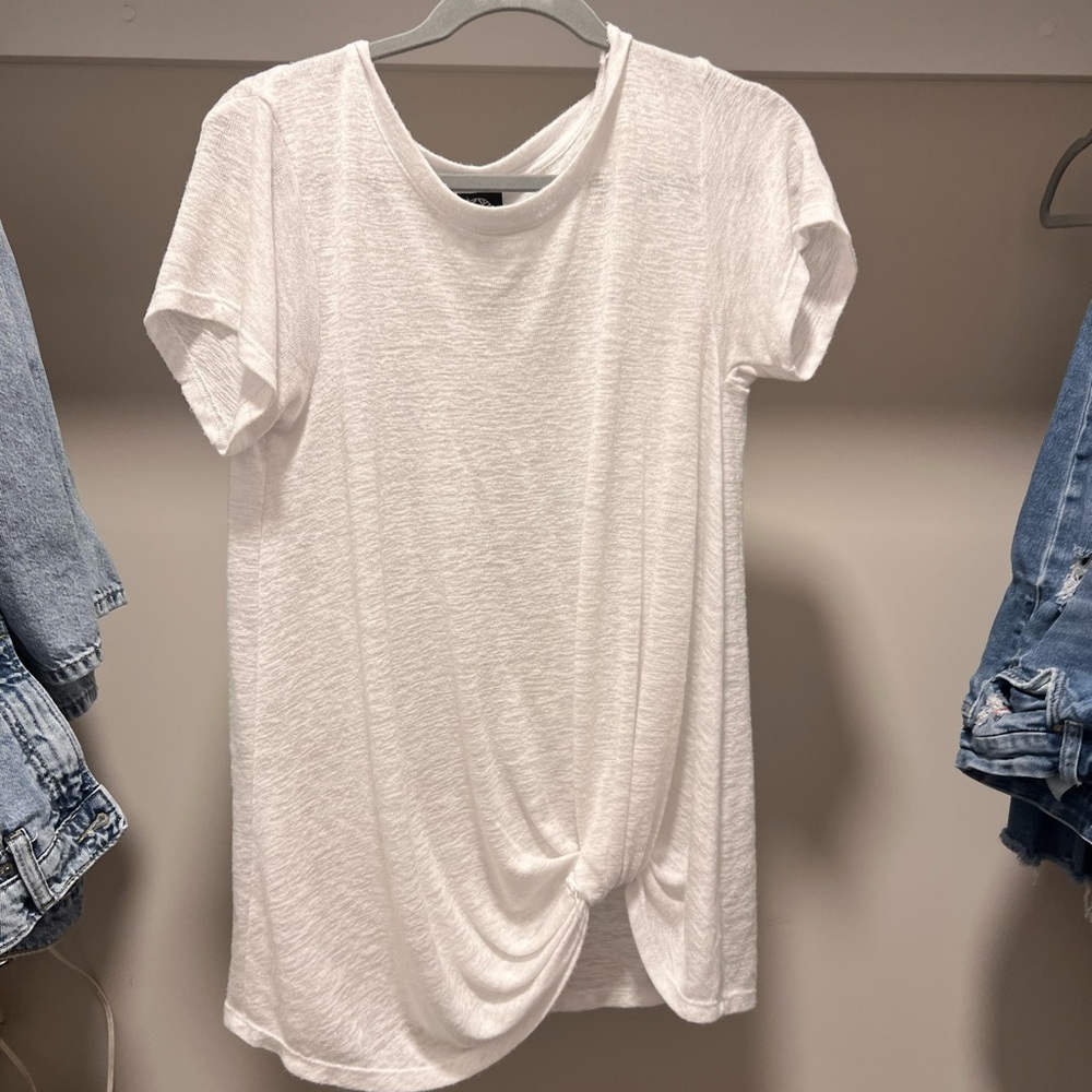 White Twist Front Women’s Top